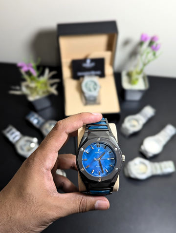 Hublot Classic Fusion Men's Luxury Watch | Blue Dial & Dark Grey Ceramic