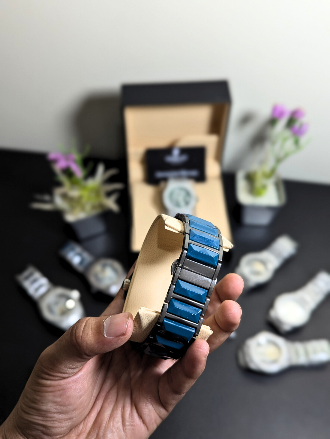 Hublot Classic Fusion Men's Luxury Watch | Blue Dial & Dark Grey Ceramic