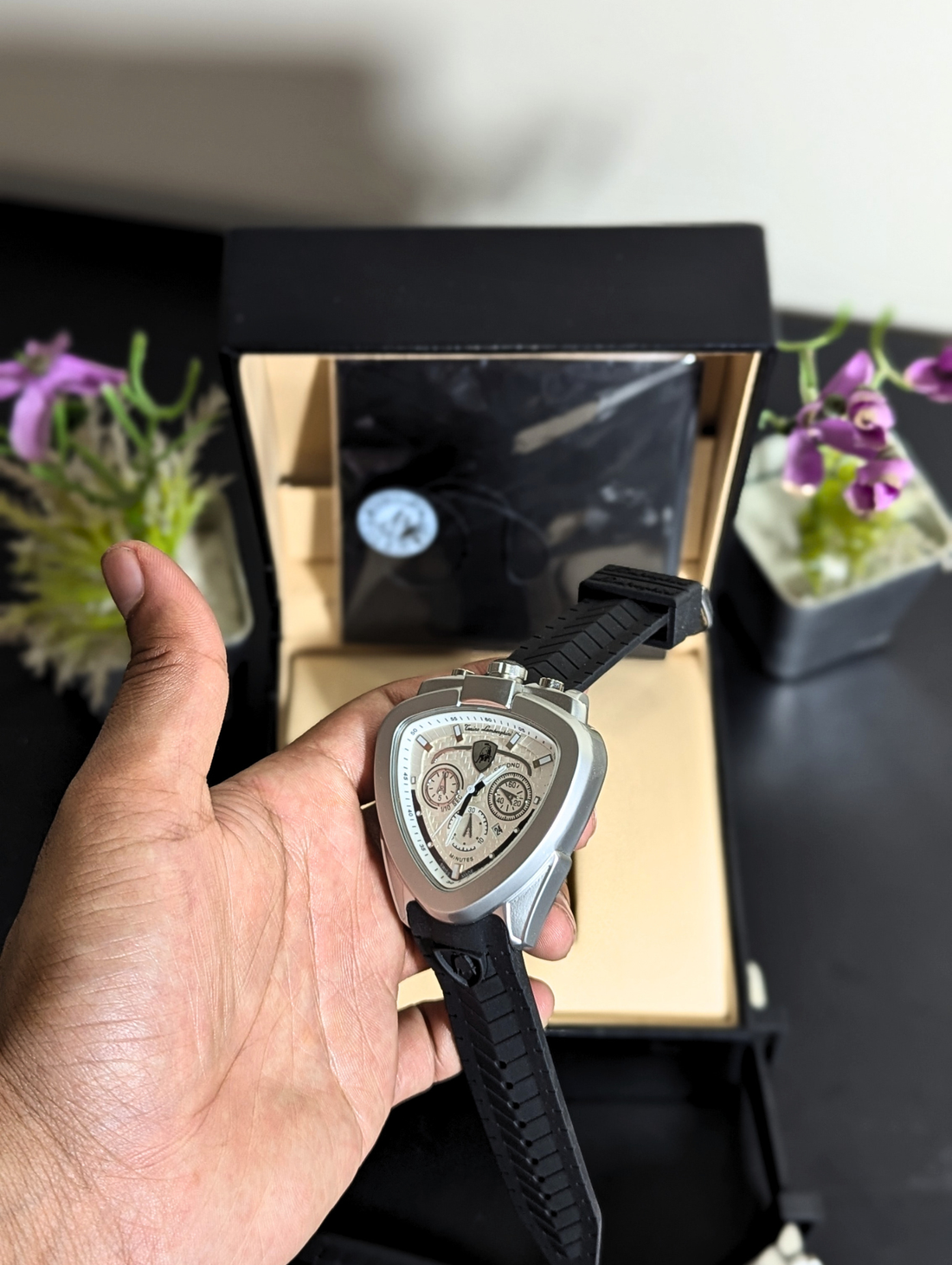 Tonino Lamborghini Spyder Men's Chronograph Watch – Silver Shield Case White Dial