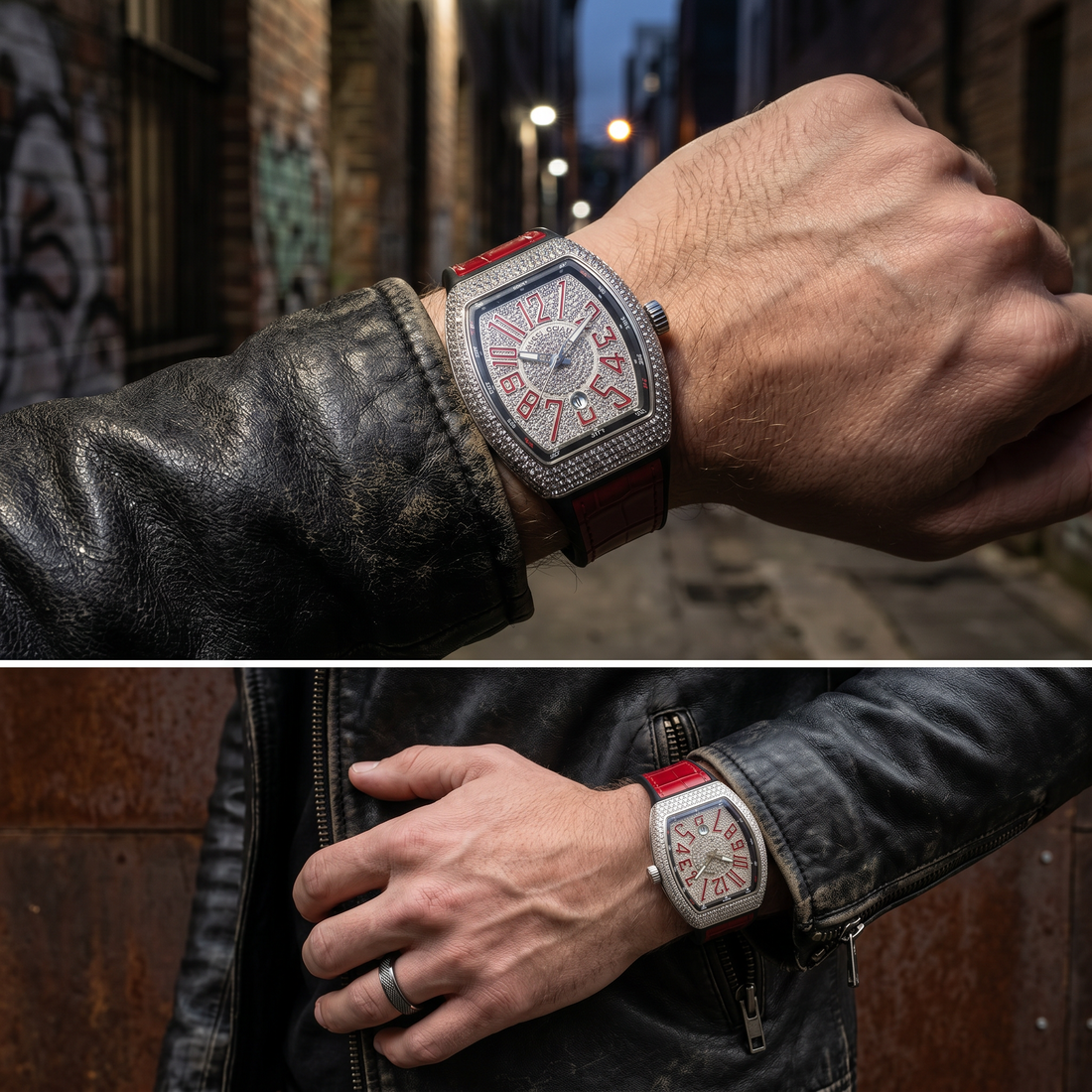 Luxury Bling Diamond Watch | Custom Franck Muller Vanguard Style Fully Iced Hip Hop Wristwatch